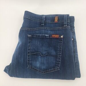 7 For All Mankind Austyn Relaxed Straight Leg Dark Wash Jeans mens 40 X26 Hemmed